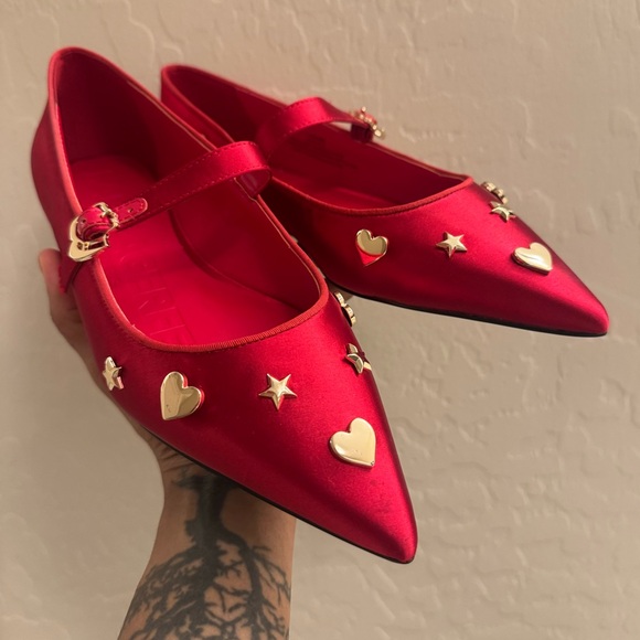 Karl Lagerfeld Veyda Pointed Toe Red Mary Jane - Picture 2 of 11